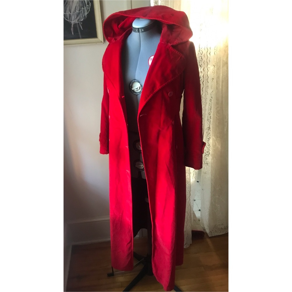 Vintage 1960s “77 Originals Inc” red hooded coat